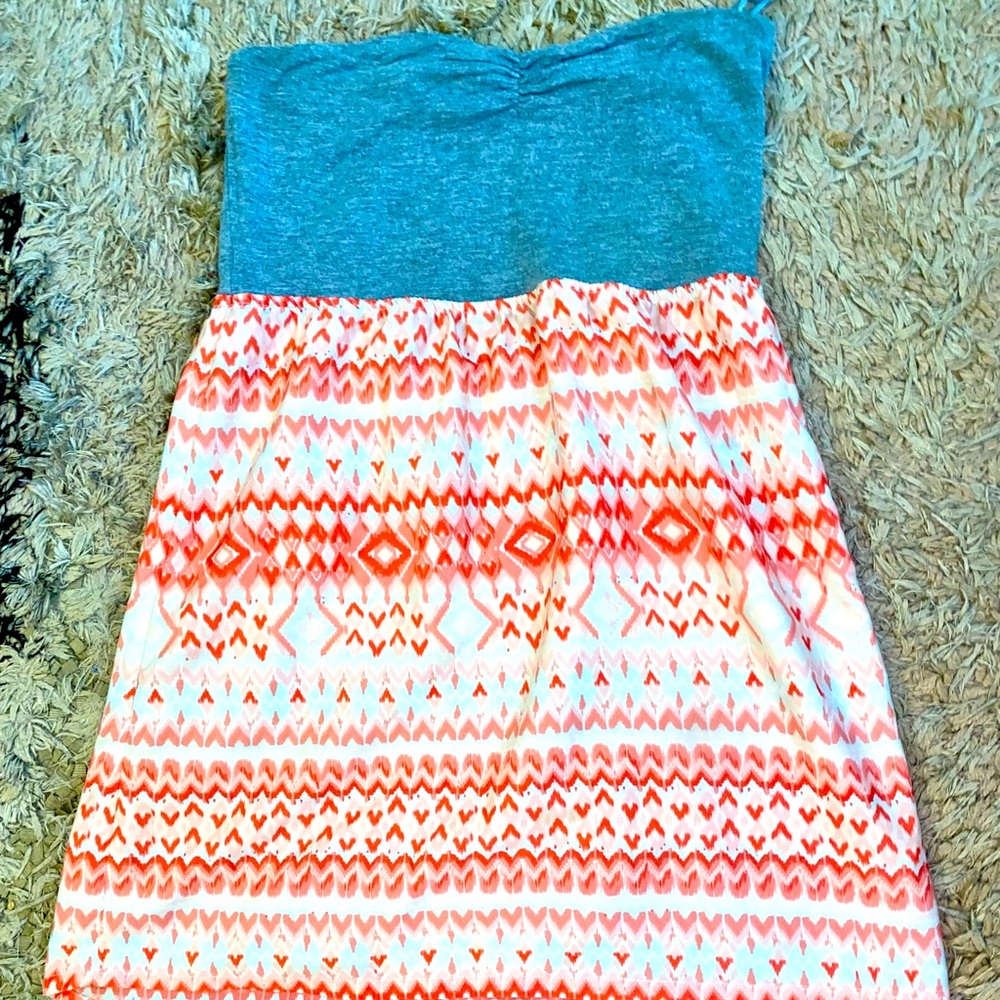 Roxy Strapless Tie Dye Patterned Dress